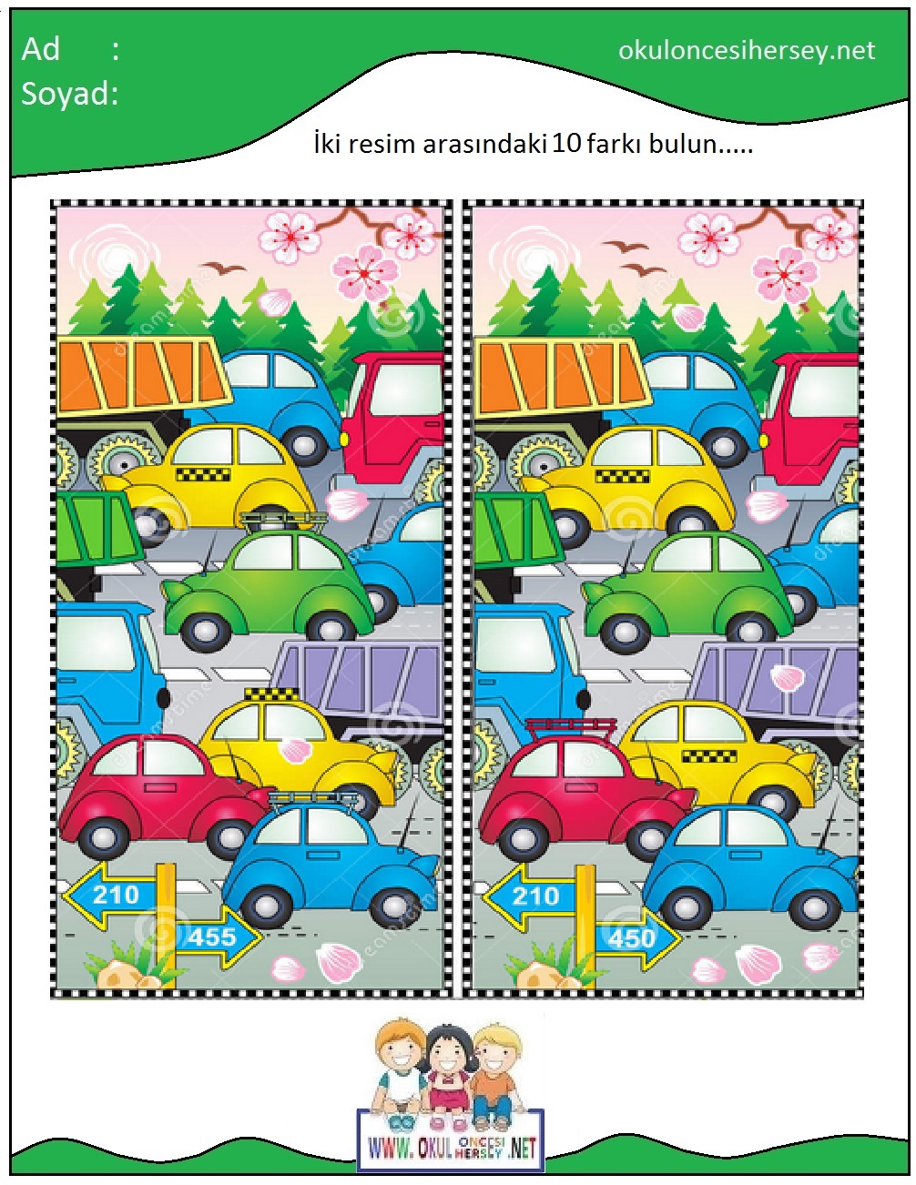 okul öncesi İki Resim Arasındaki Farkı Bul